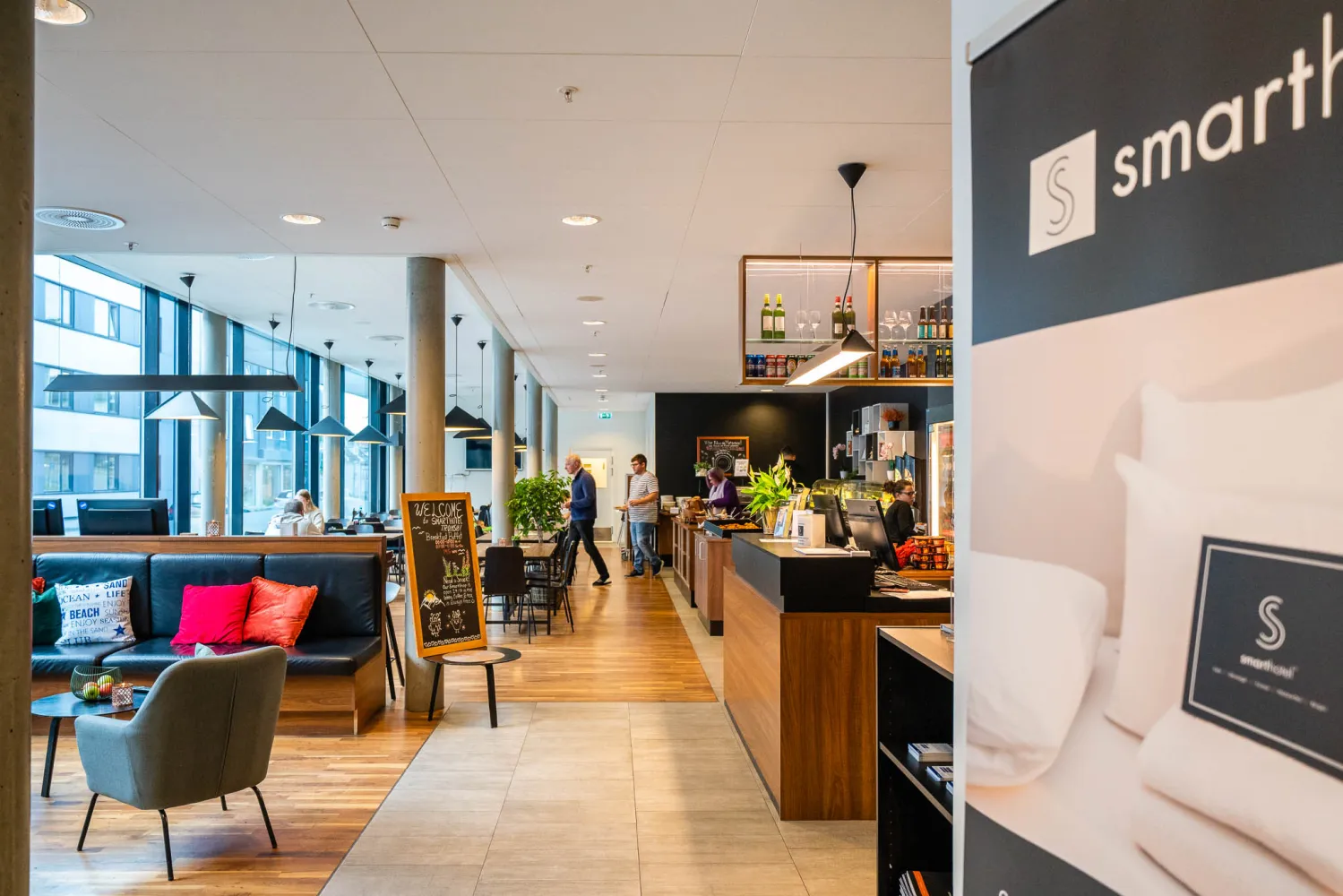 Breakfast lobby area Smarthotel Tromsø